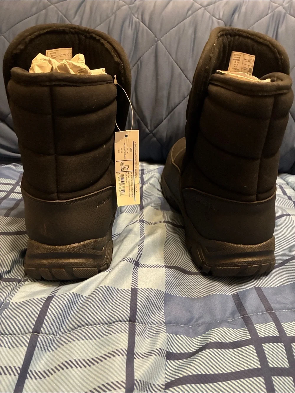 NWT Lands' End Expedition Insulated Waterproof Slip On Black Snow Boots size 11